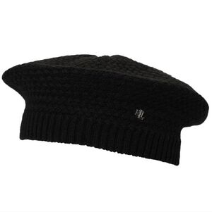 LAUREN RALF LAUREN BLACK KNIT BARET Timeless
